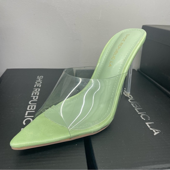 Mint clear pointed heel - Picture 3 of 4